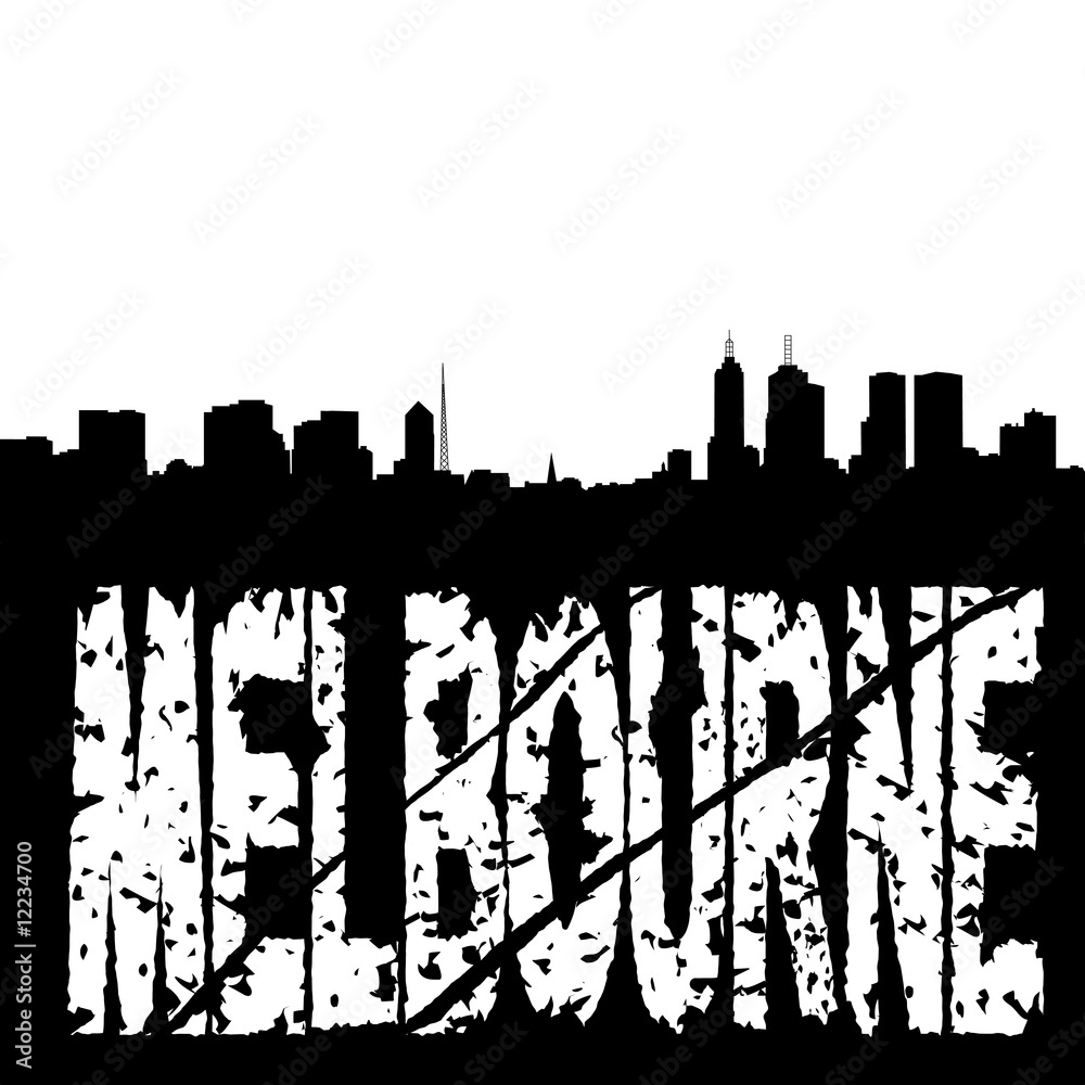 grunge Melbourne with skyline