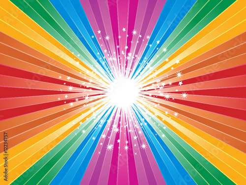 rainbow starburst background
