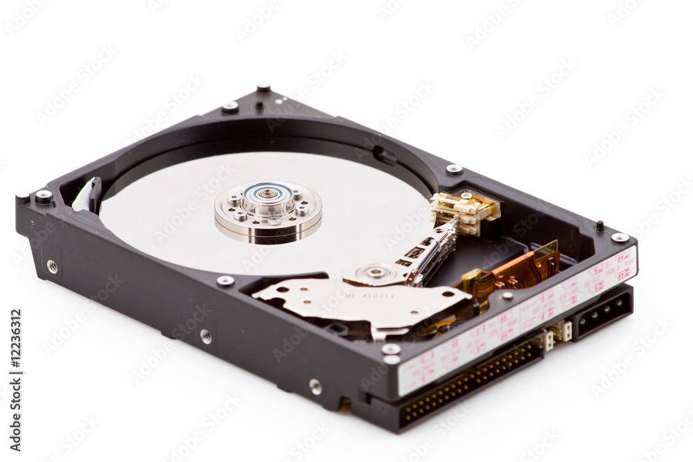 Open harddisk drive isolated on white Open harddisk drive isolated on white