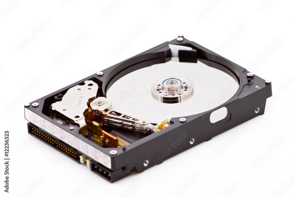 Open harddisk drive isolated on white Open harddisk drive isolated on white