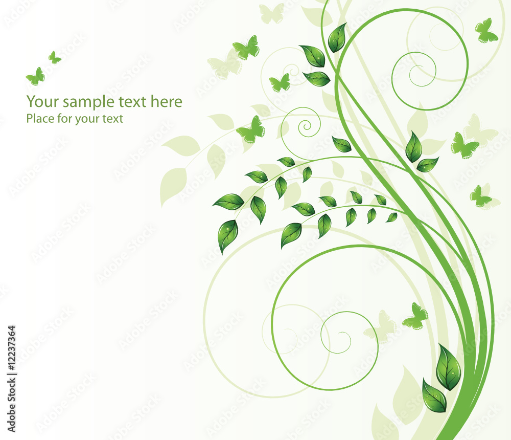 magic spring tree with butterflies and space for text magic spring tree with butterflies and space for text