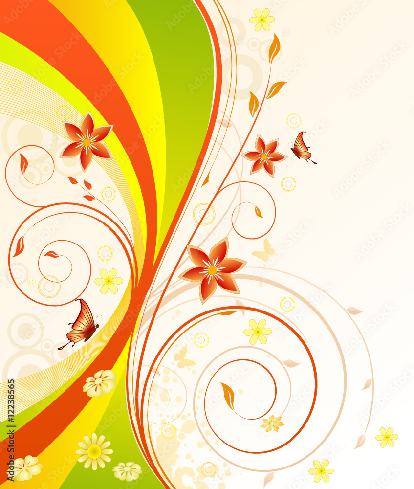 Floral abstract artistic vector background. Floral abstract artistic vector background.