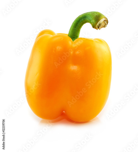 Colored yellow paprika isolated