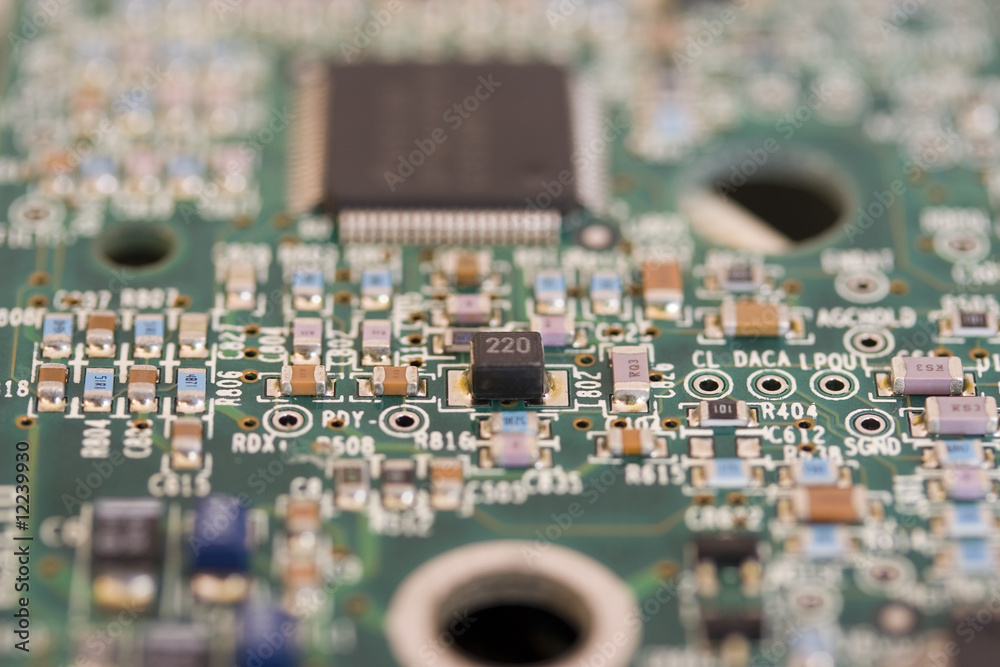 Obraz premium PCB board with small devices