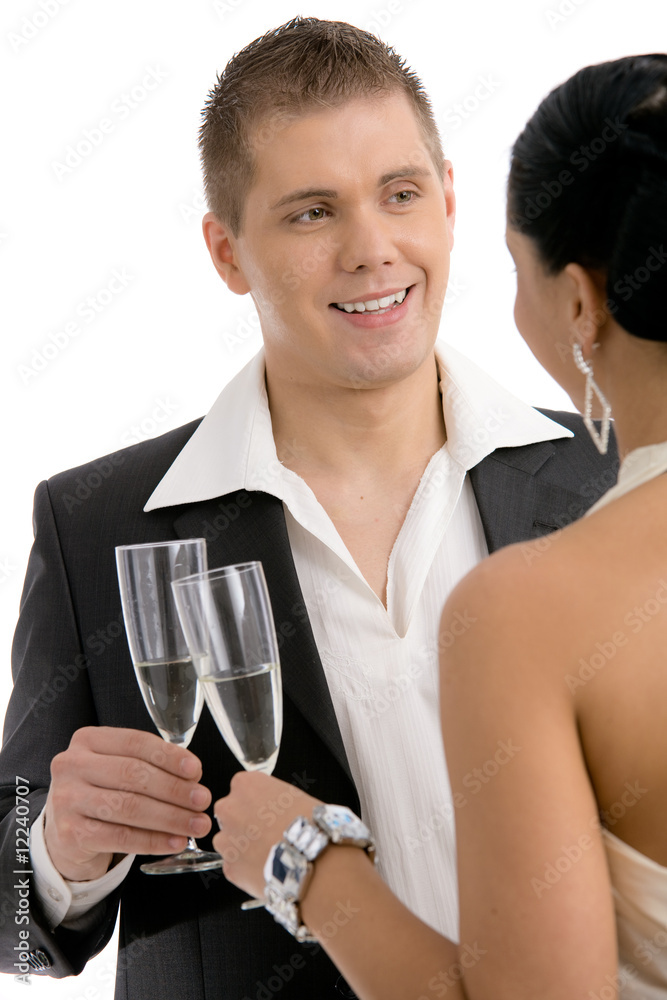 Man clinking with champagne Man clinking with champagne