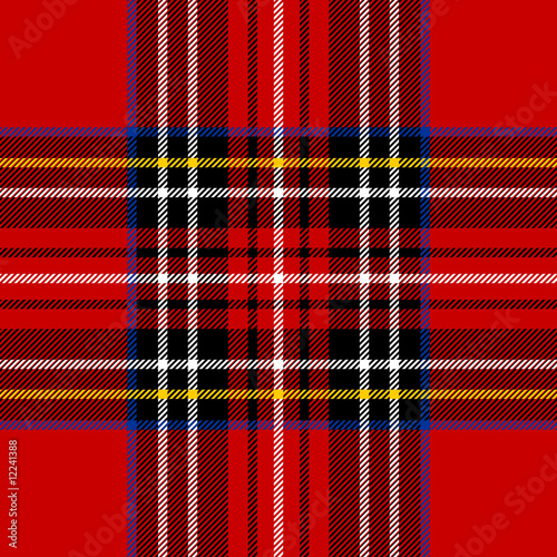 Classic red tartan fabric. Seamless square pattern.