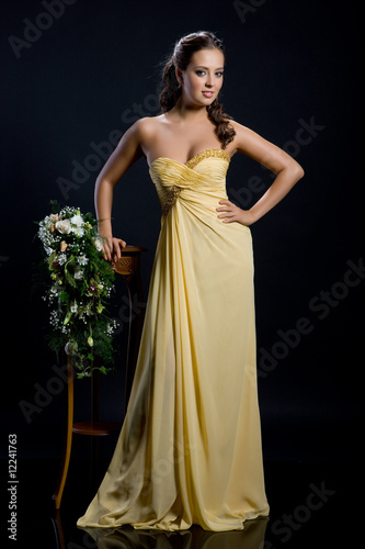 Young Woman In Yellow Dress