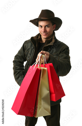 Young Man with Shopping Bags