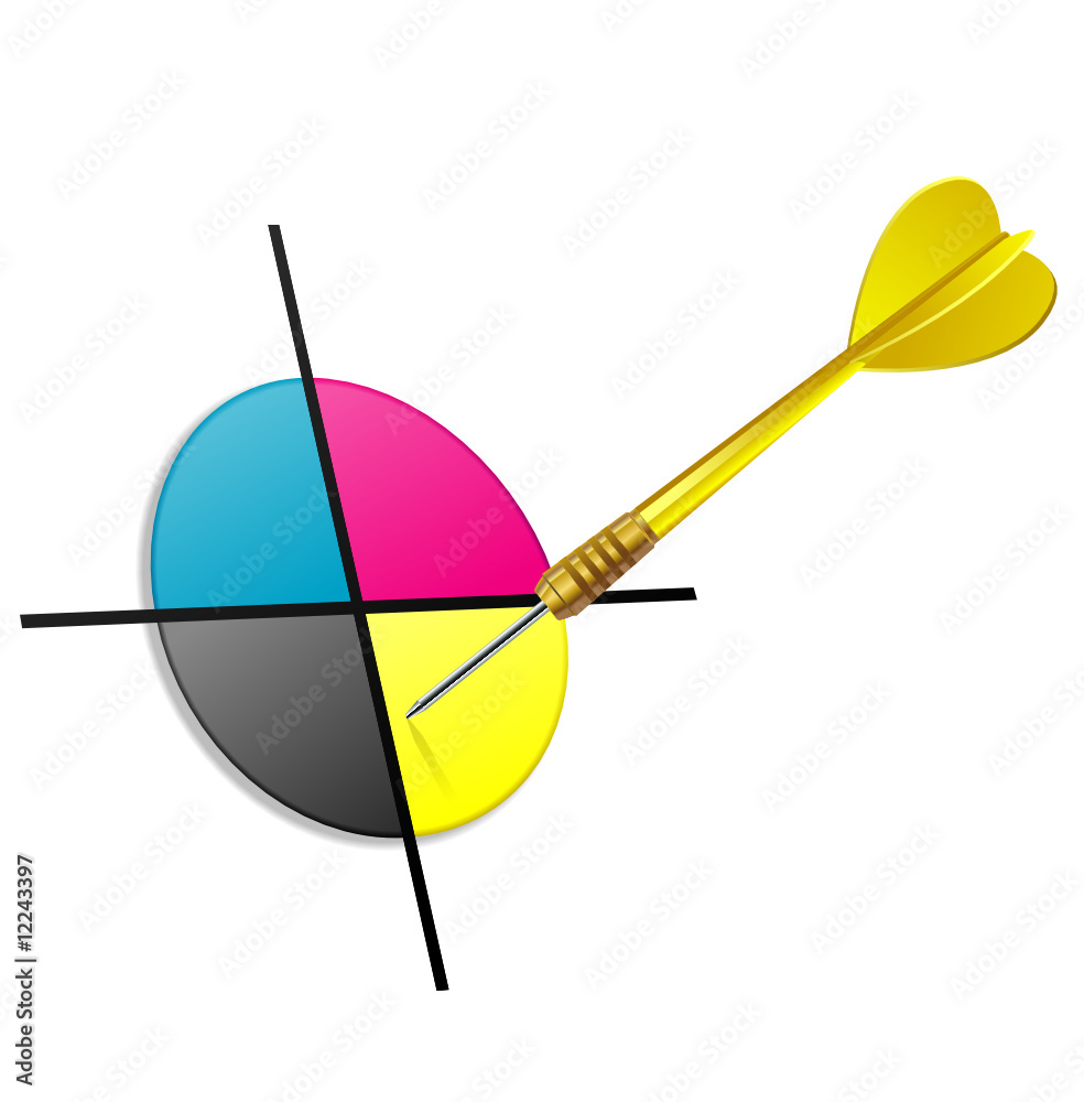 CMYK and yellow dart
