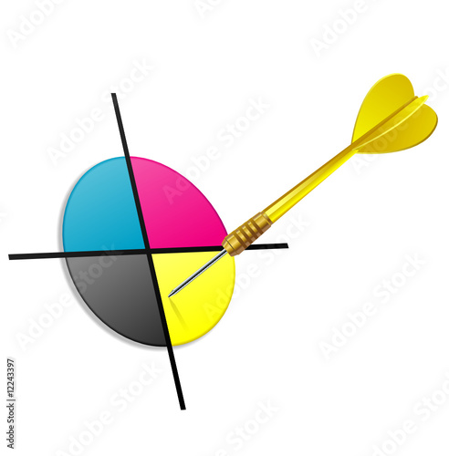 CMYK and yellow dart