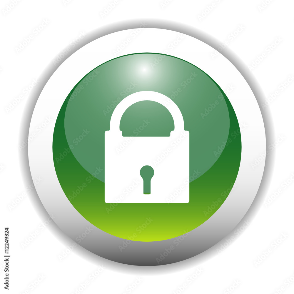 Glossy Lock Sign Icon Button Glossy Lock Sign Icon Button