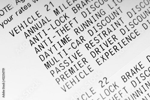 Car insurance statement photo