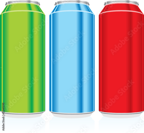 isolated colored cans