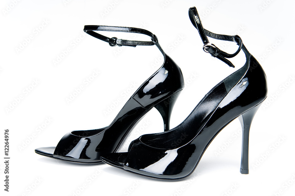 Pair of black glossy shoes Pair of black glossy shoes