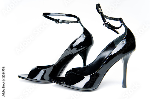 Pair of black glossy shoes