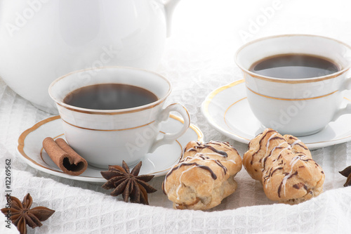 Morning coffee with pastry
