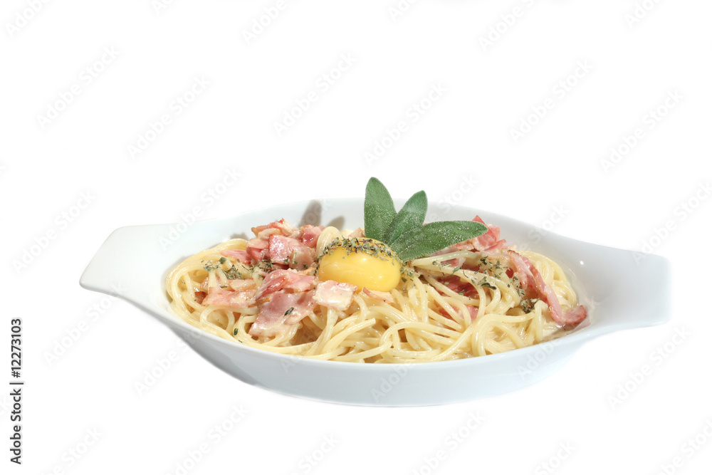 Spaghetti Carbonara with yolk and sage Spaghetti Carbonara with yolk and sage