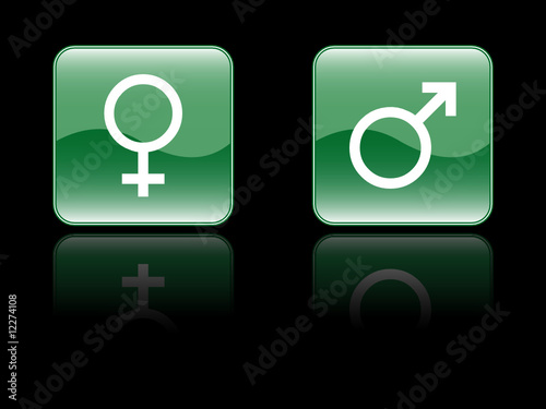 Glossy Gender Sign Icons