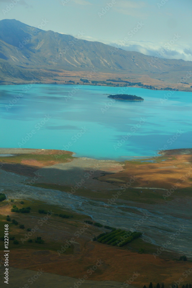 Island on lake Tekapo