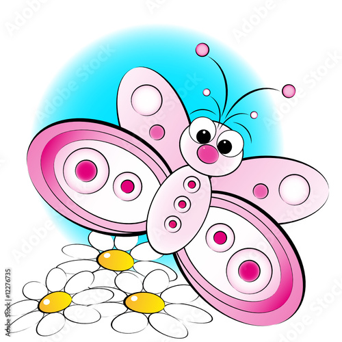 Butterfly and flowers - Kid Illustration