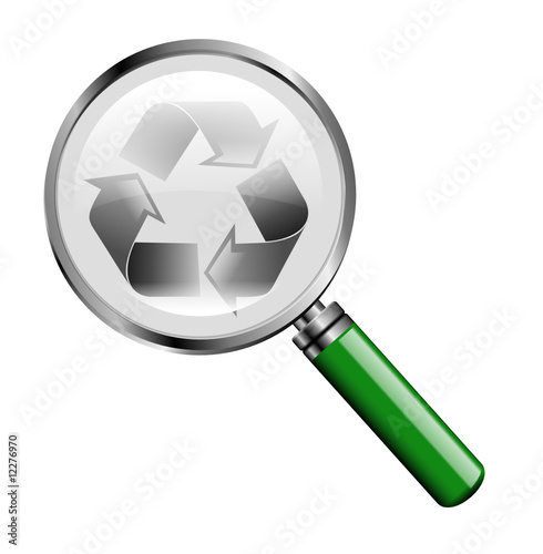 environnement recyclage, loupe