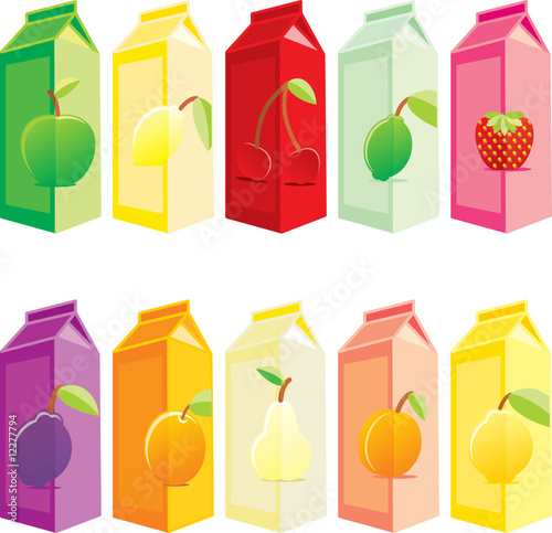 isolated juice carton boxes