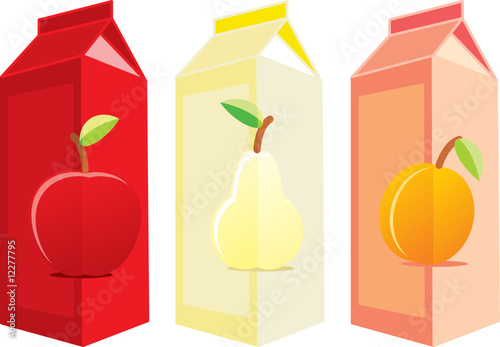 isolated juice carton boxes