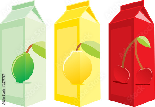 isolated juice carton boxes