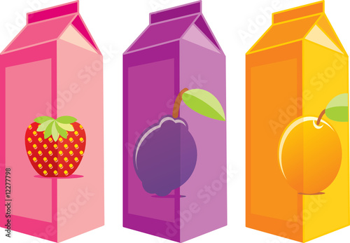 isolated juice carton boxes