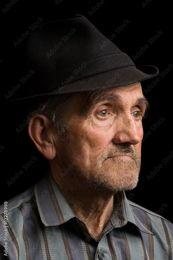 Old man with black hat