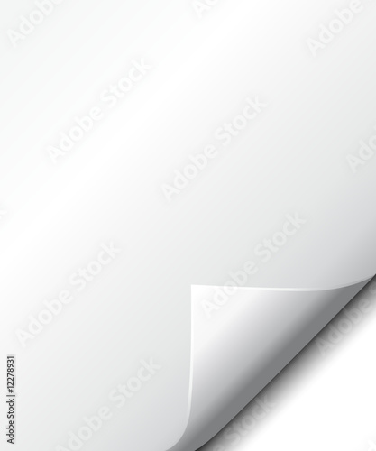 White page with curl coner photo