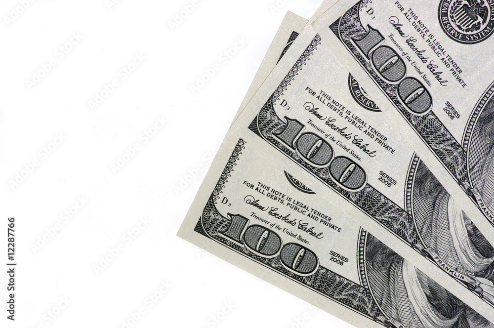 Stack of american dollars isolated on white. Stack of american dollars isolated on white.