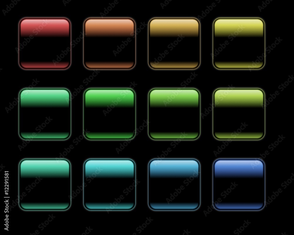 Blank buttons set in black desing Blank buttons set in black desing