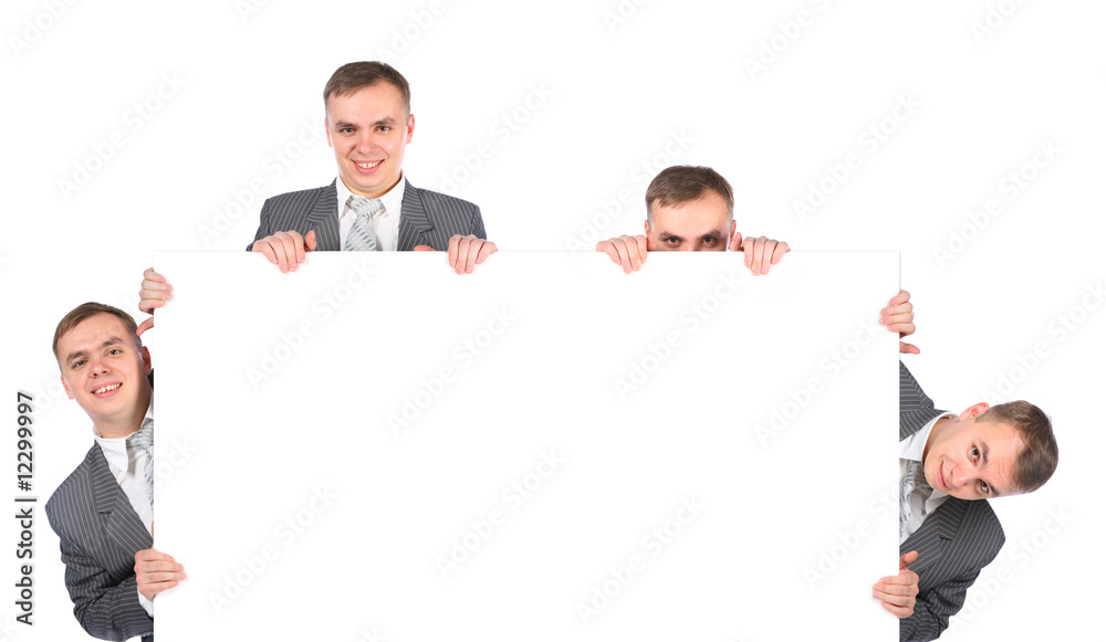 business team with board for text business team with board for text