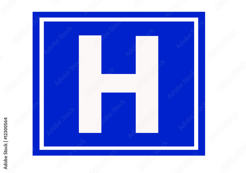 Fototapeta premium blue hospital zone sign