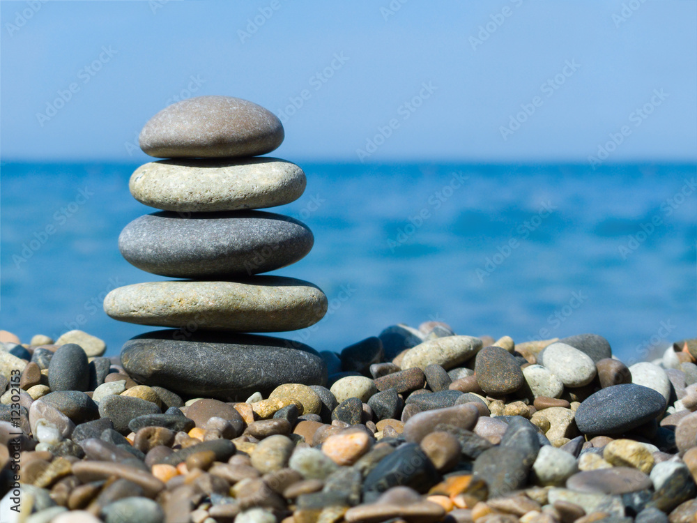 Stack of stones on beach