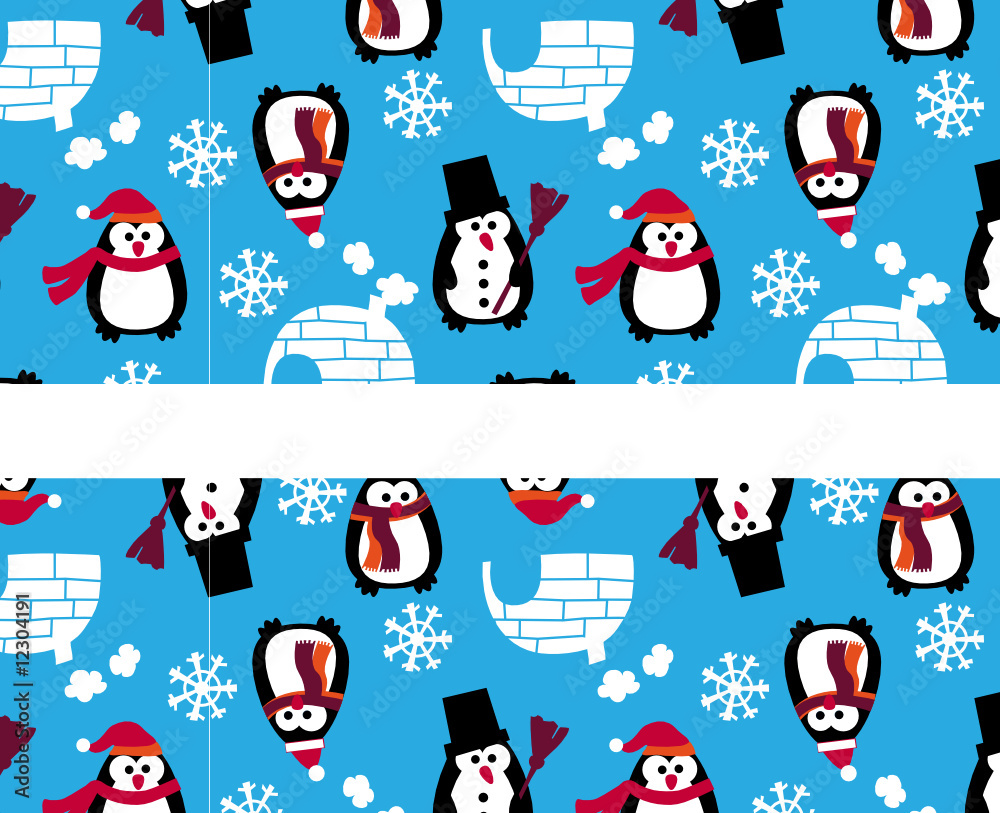 SnowPenguins seamless repeat SnowPenguins seamless repeat
