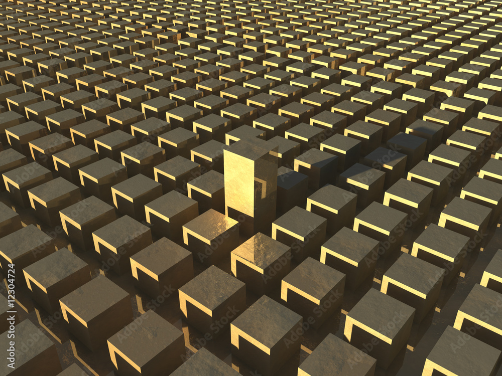 Fototapeta premium Golden Pattern of Blocks