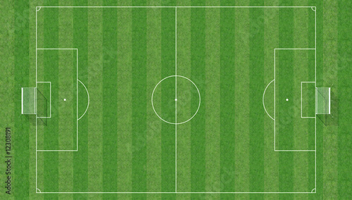 Top view of a soccer field -3d rendering