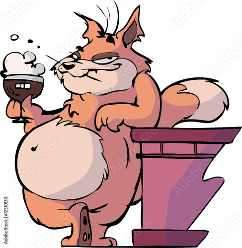 Beer drinking cat