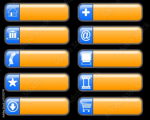 Web Button Set Sugar Orange Blue