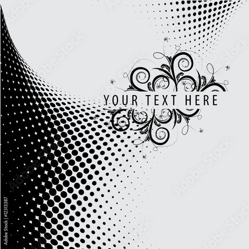 dots with flowers - business vector background