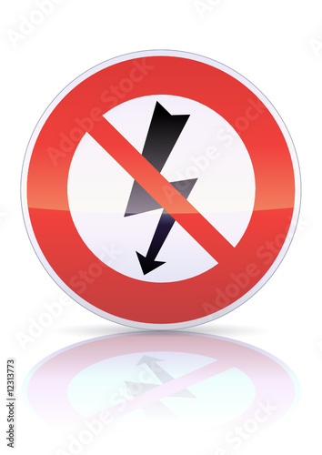 Panneau d'interdiction aux produits électriques (reflet métal) Free Download Panneau d'interdiction aux produits électriques (reflet métal) - GFXLoad