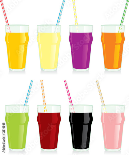 isolated juice glasses