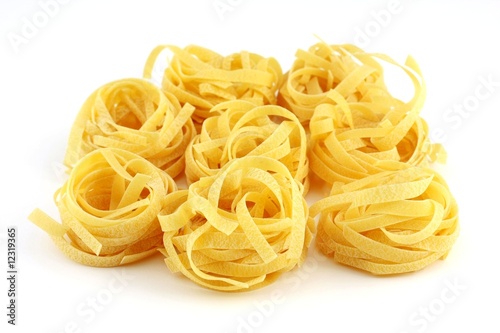 Tagliatelle, isolated a white background