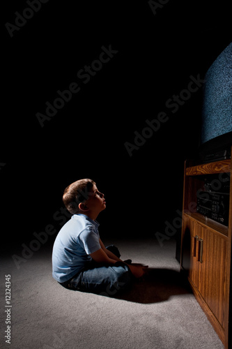 boy watching tv