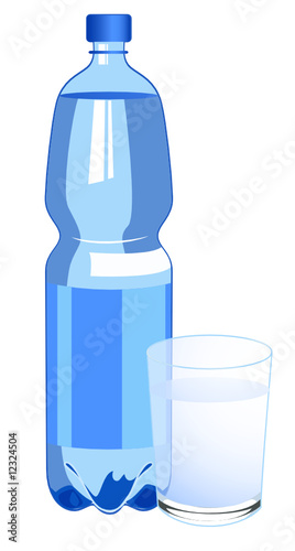 Mineral water and glass