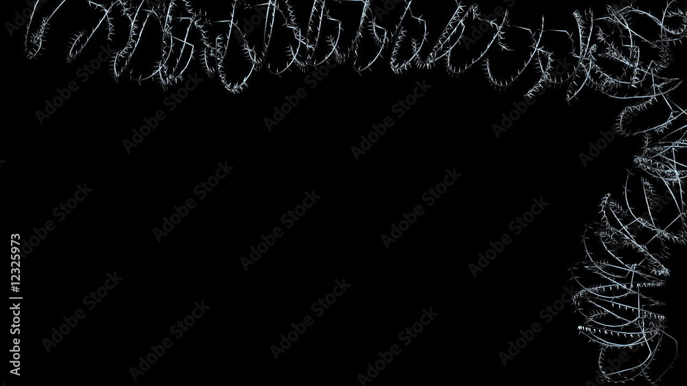 Barbed wire animated frame against black