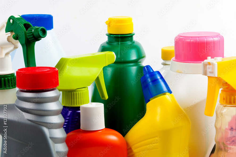Bright colored plastic bottles Stock Photo | Adobe Stock