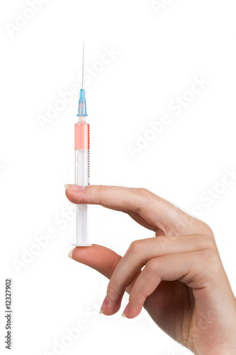 Syringe in hand